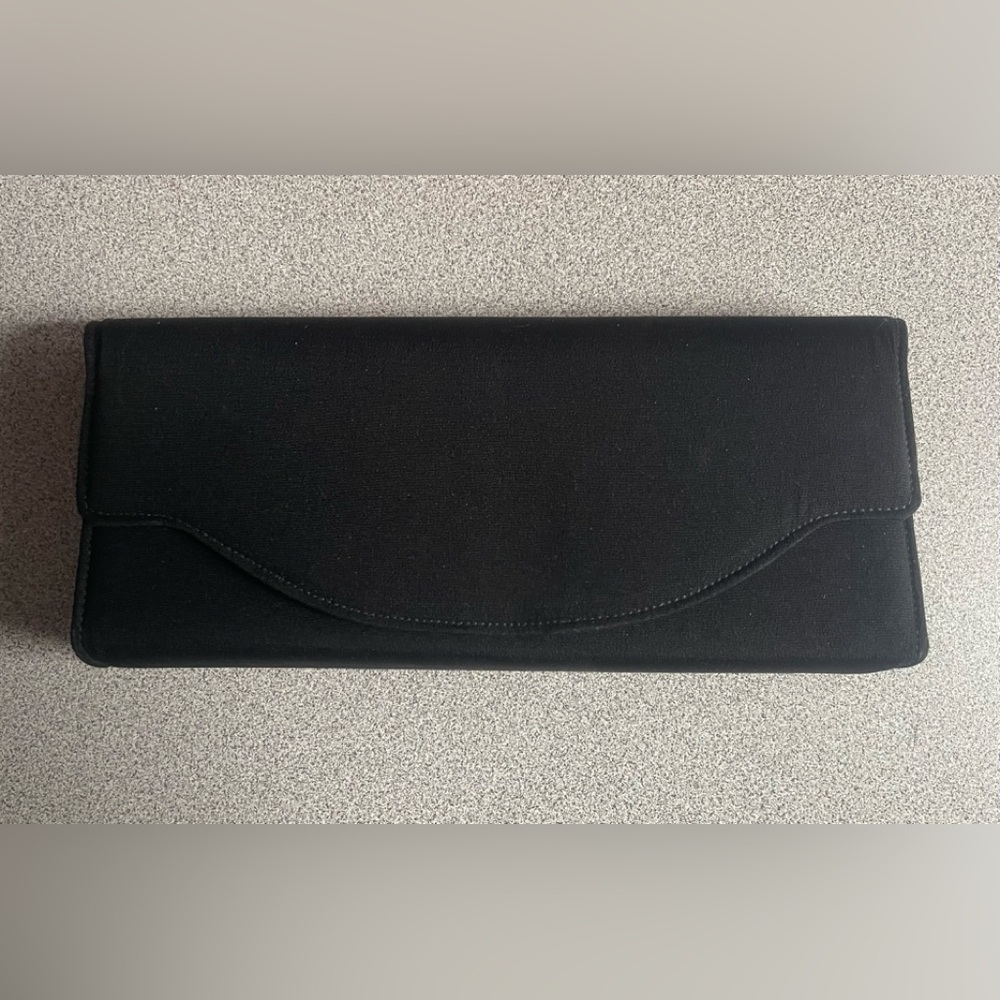 Vintage Handbags Ltd Of Canada Black Fabric Clutch Bag